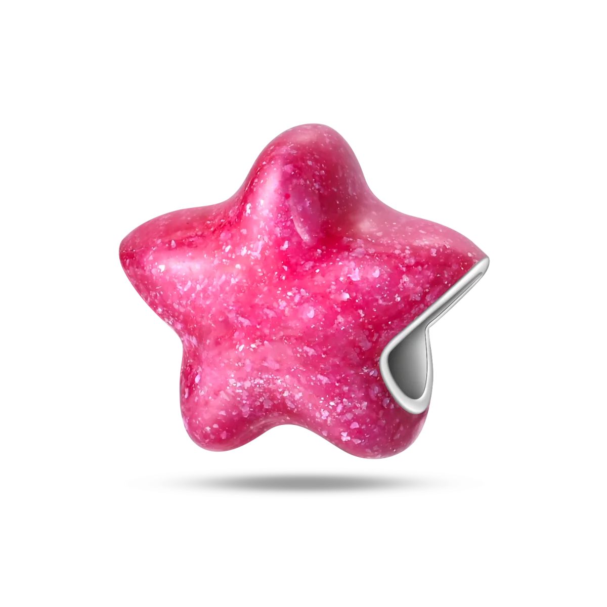 

Original 925 Sterling Silver Romantic Pink Star Charm Beads For Women Fine DIY Anniversary Jewelry Gifts