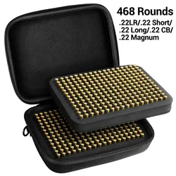 468 Rounds .22LR Ammo Storage Box .22LR/.22 Short/.22 Long Ammo Case Portable Bullet Pouch 9mm .223 5.56 Ammo Bullet Case