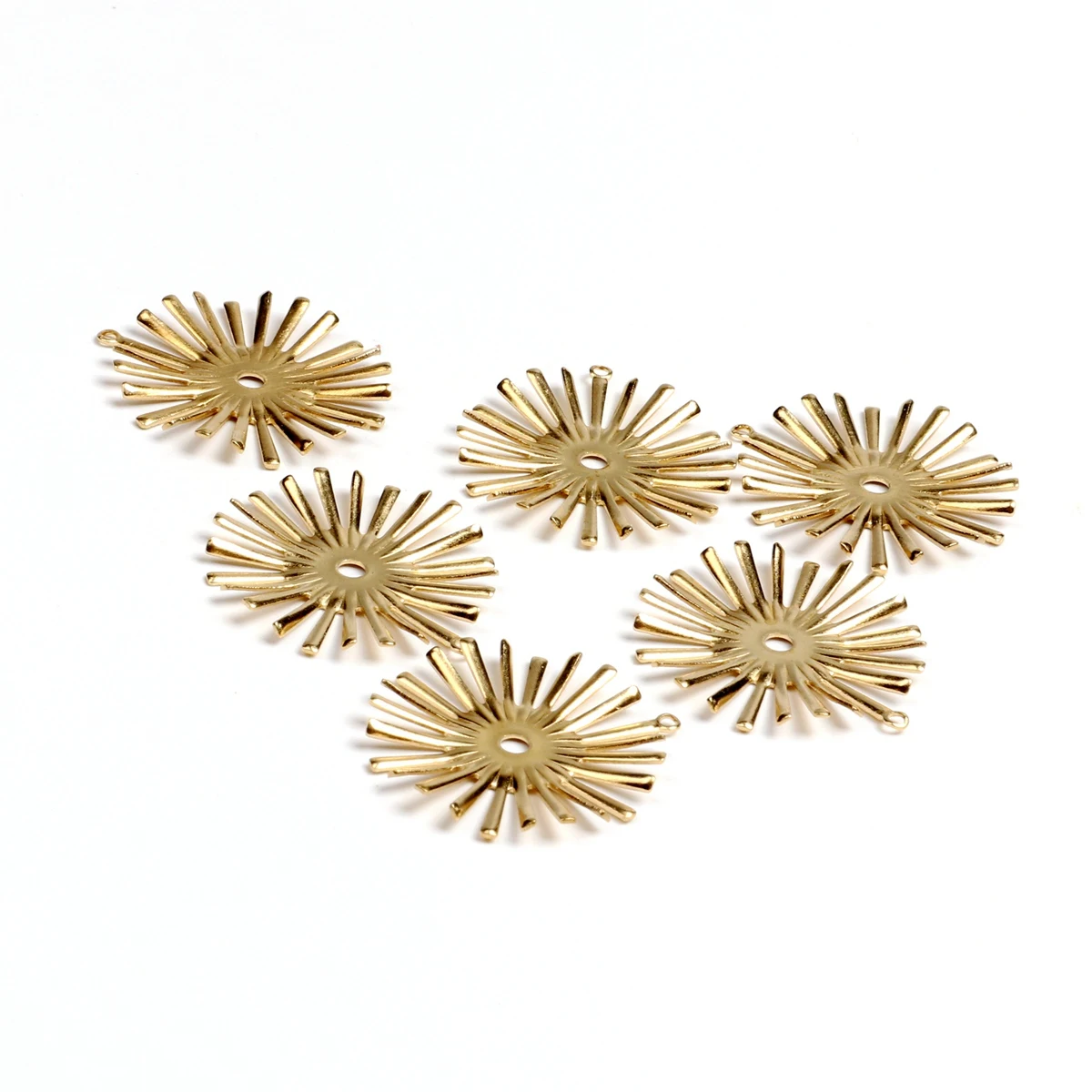 Hammered Charms,Brass Sun Shaped Pendant,Findings Accessories For Diy Earrings Necklace Bracelet DIY Making,Jewelry Supplies