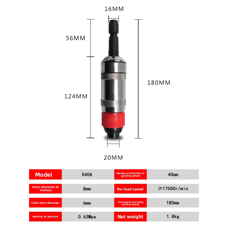 Suruima Pneumatic Engraving and Grinding Machine S40A/B Air Grinder Internal Hole Polishing Grinder 3/6mm Tire Grinding Head Grinder