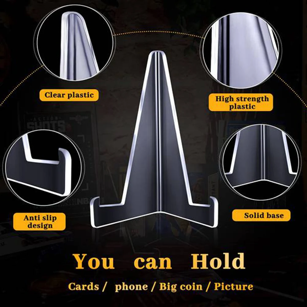 

A65G-20 шт. 35PT-360PT Акриловые подставки-держатели для карточек, маленькая стойка для демонстрации и хранения коллекционных спортивных карточек (бейсбол, футбол)