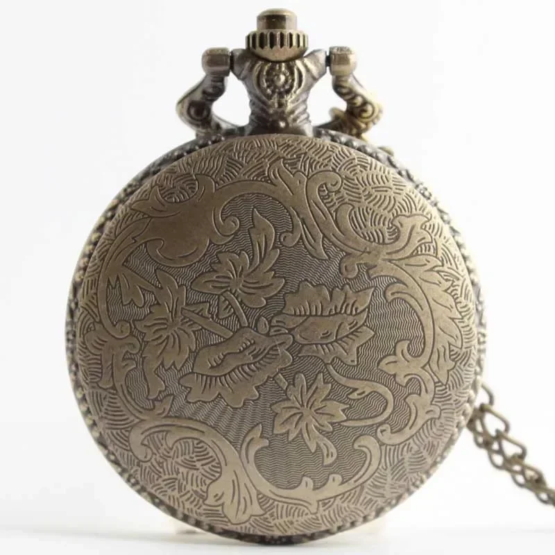 Retro Engraved Pattern Quartz Pocket Watch New Design Necklace Pendant Gift For Men And Women