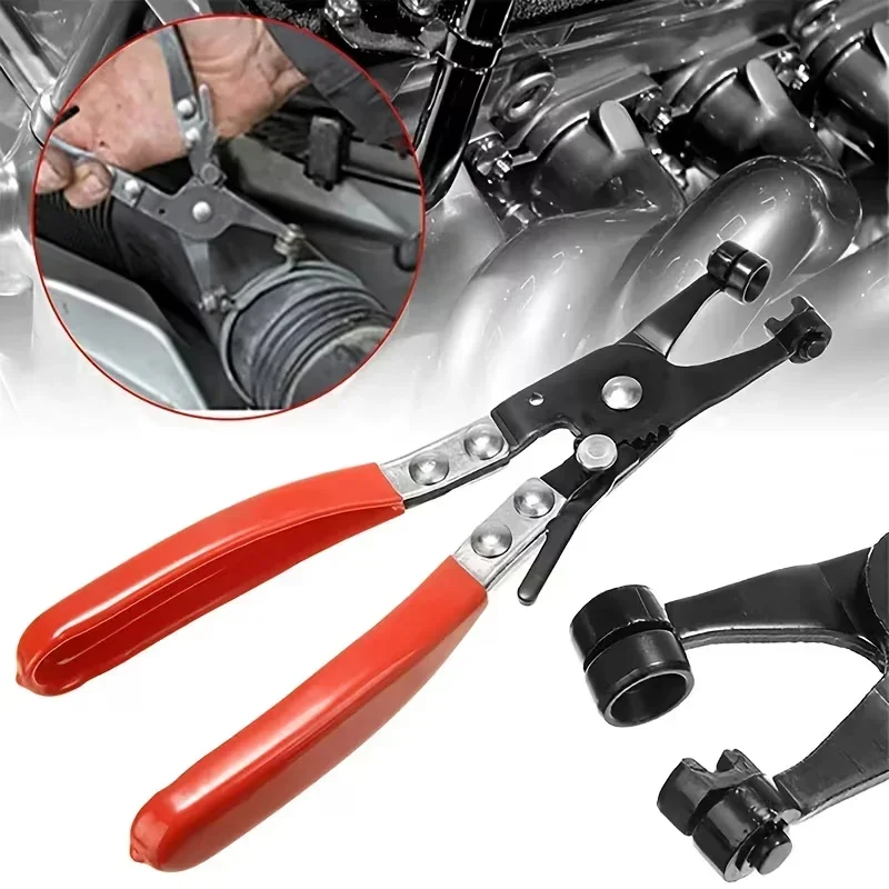 

Heavy-duty Automotive Hose Clamp Pliers with Non-slip Grip - Professional Mechanic Tool for Oil, Vacuum, and Hydraulic Lines