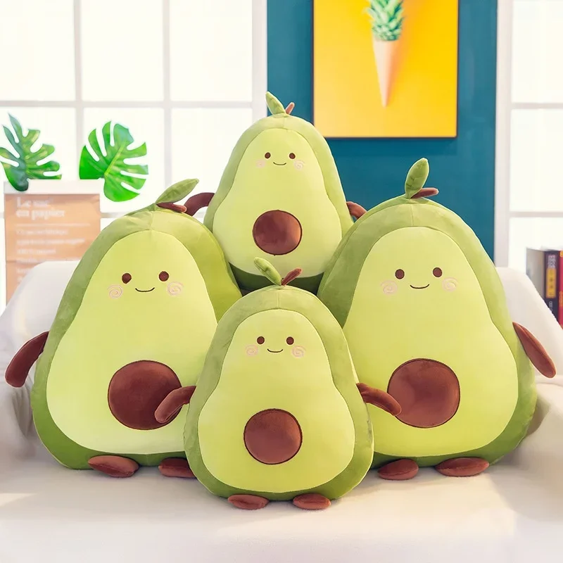 1PC Comfortable Avocado Soft Pillow Plush Toy Kawaii Cartoon Fruits Appease Girls Baby Doll Toys Stress Relief Toy for Children