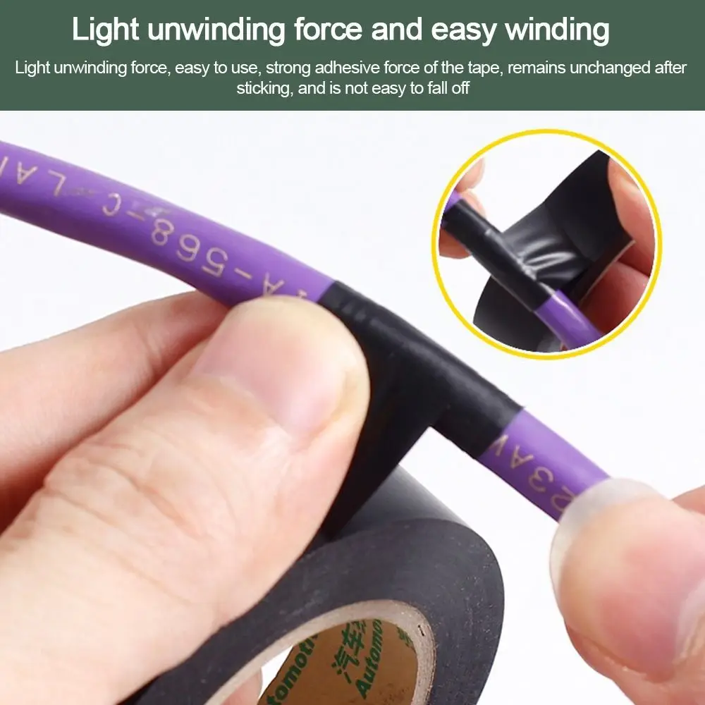 New Black Electrical Tape Waterproof PVC Electrical Insulation Tape Self-adhesive Voltage Wire Organizer