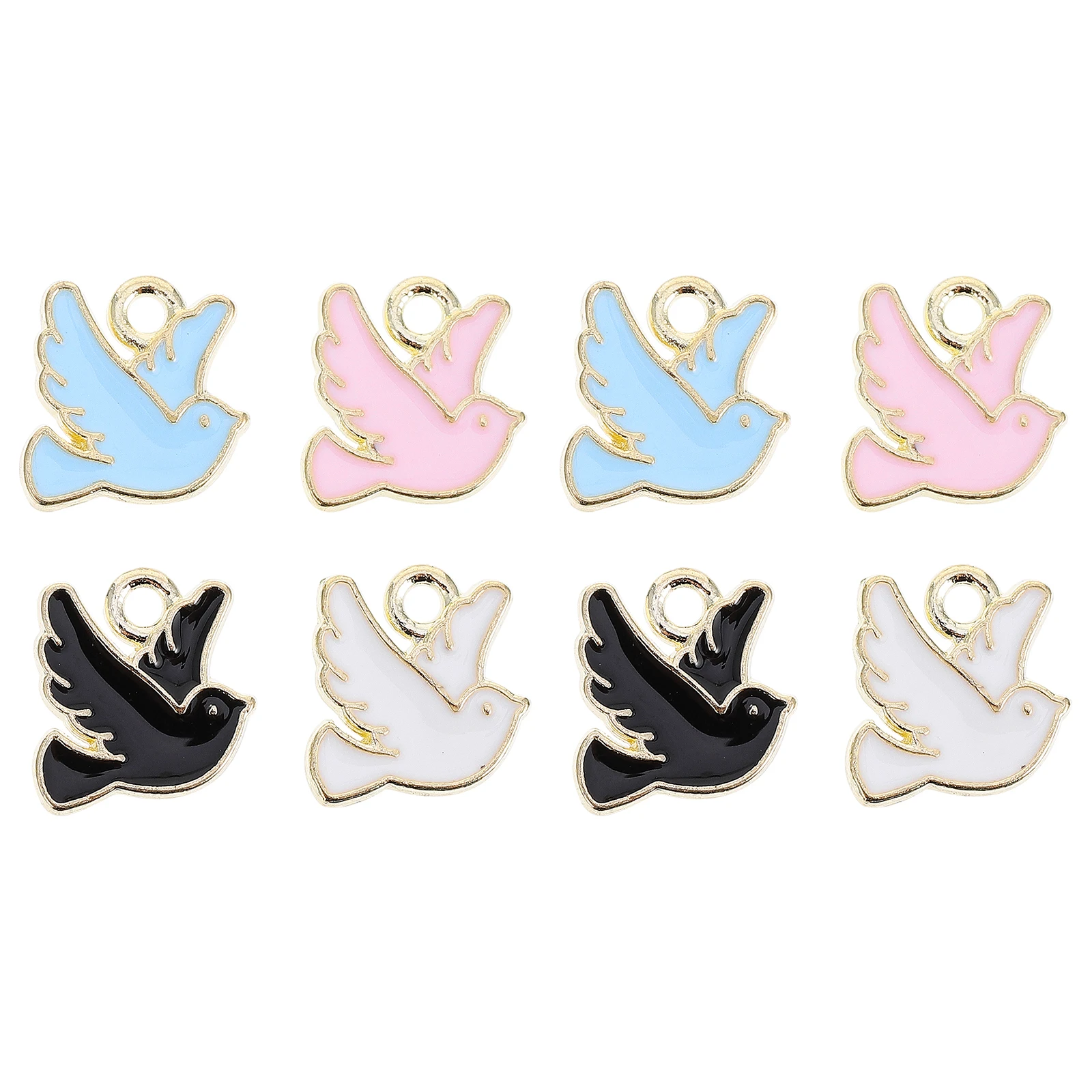 

50pcs Pigeon Charms DIY Jewelry Pendant Zinc Alloy Bright Color Necklace Bracelet Accessory Decor Gift Valentine Birthday