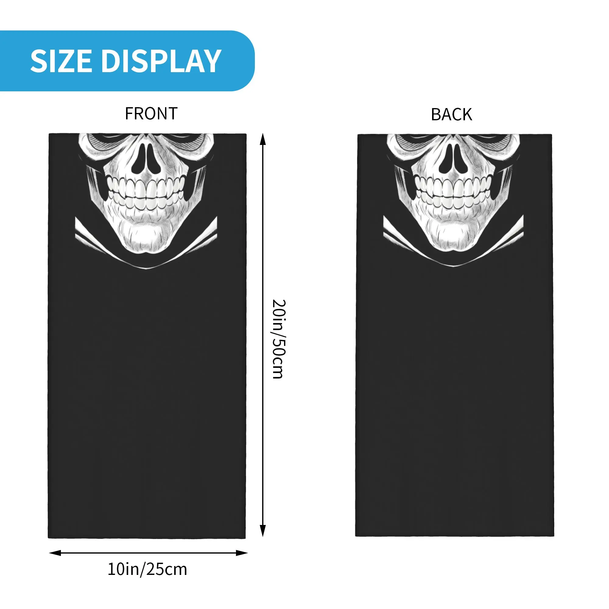 Custom Cool Seamless Mask Neck Gaiter Men Women Windproof Winter Skull Design Bandana Scarf for Ski view 2