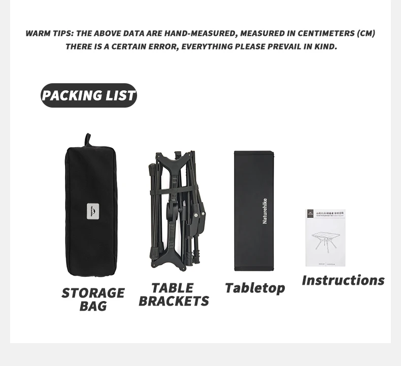 Naturehike Leichter Klapptisch aus Aluminiumlegierung, Outdoor-Picknicktisch, tragbarer BBQ-Grilltisch, Camping-Rucksackreisetische – Detail 16