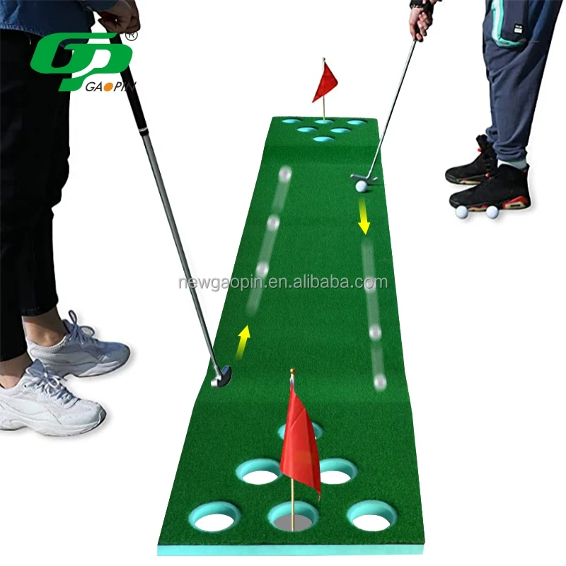 

Mini Course Practice Outdoor Indoor Artificial Grass Golf Putting Mat 12 Holes Golf Game Putting Green