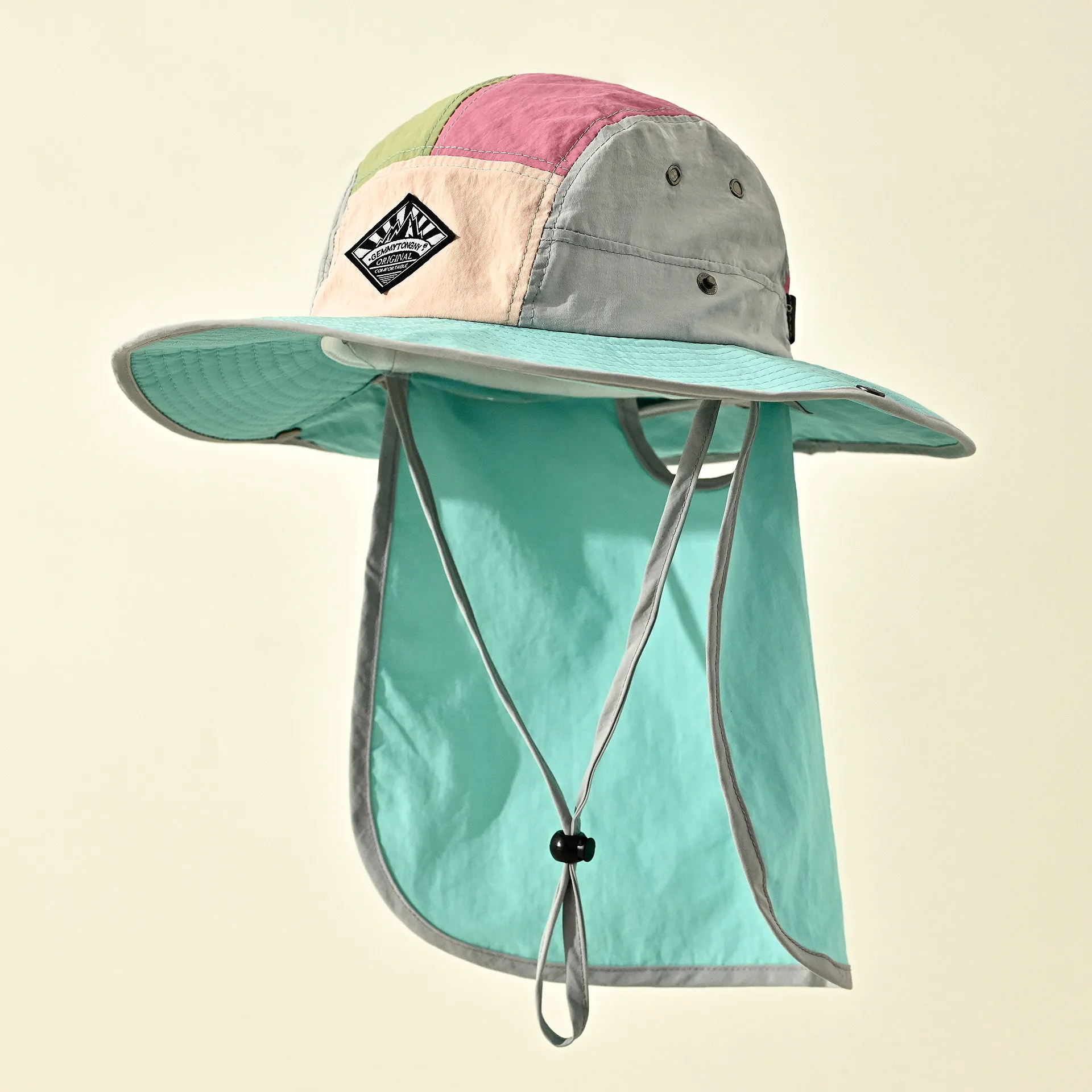 chapeu-bucket-color-block-com-protecao-solar-uv-para-homens-e-mulheres-ideal-para-atividades-ao-ar-livre-verao-protecao-de-pescoco-impermeavel