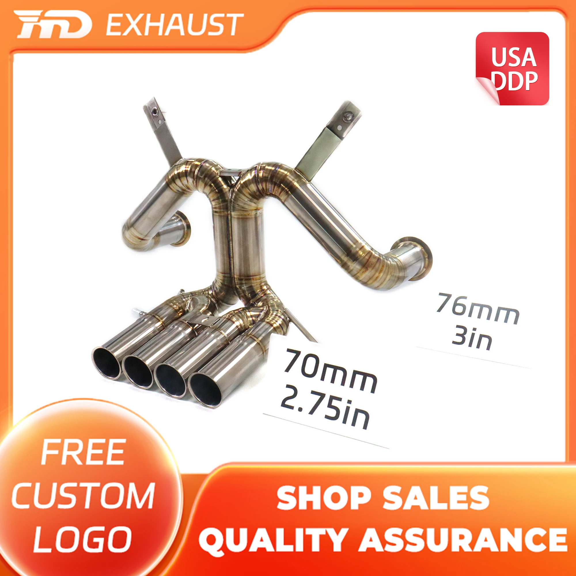 

HMD Performance Titanium Alloy Valves Exhaust Catback for Lamborghini Aventador SV LP750 Without Muffler and Valve Car Parts