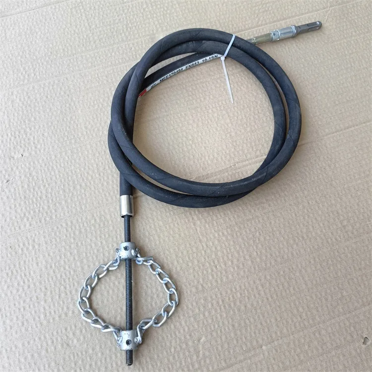 Rotary Shaft Drain Cleaner - Spring Coil Auger with Chain Drill Head for Pipe Unclogging & Grease Removal