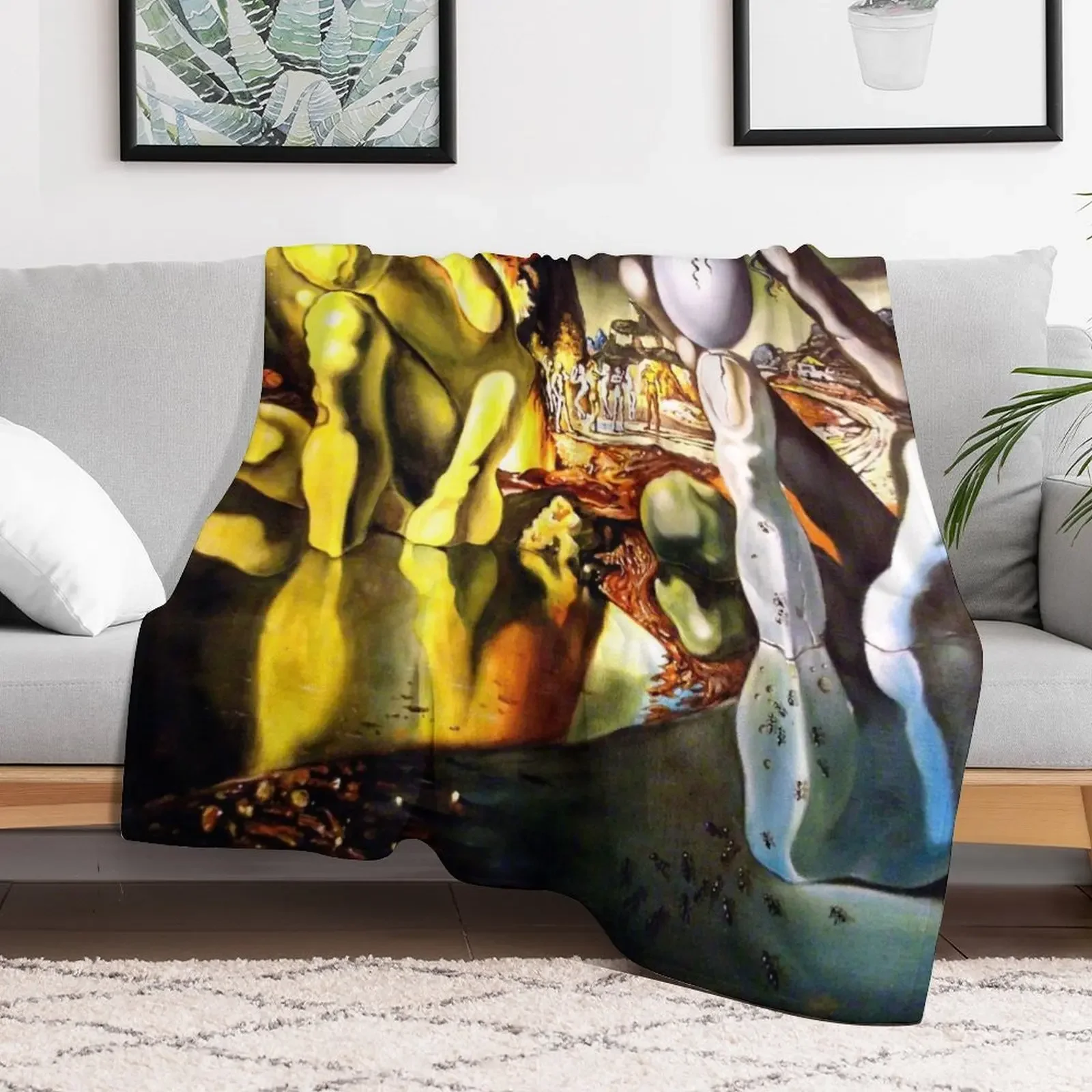 Metamorphosis of Narcissus Salvador Dali Throw Blanket Bed linens Bed covers Plaid Blankets