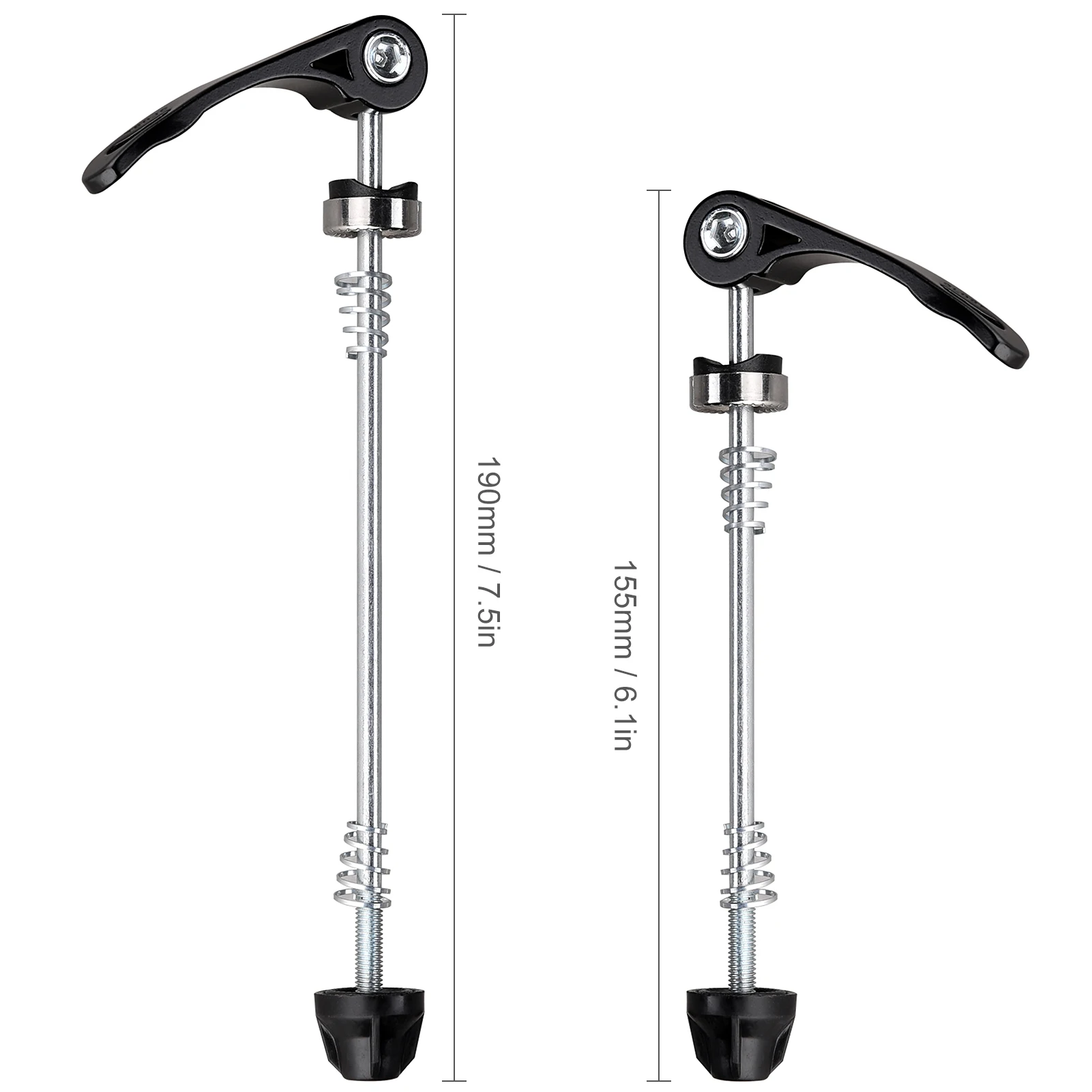 Bicycle Wheel Hub Skewers Road Mountain Bike MTB Wheel Hub Front Rear Skewers Quick Release Skewers Clip Lever Axle 155/190mm