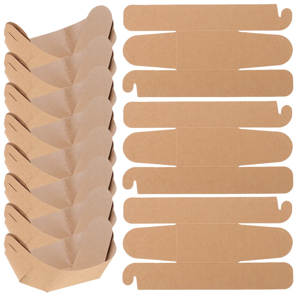 

Trays Kraft Paper Shipping Box Food Serving Boats Grilled Cheese Brown Container