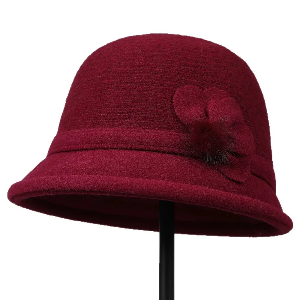 Spring and Autumn Women's Warm Hat All-match Bow Top Hat Mother Fisherman Cap Shopping Casual Basin Cap