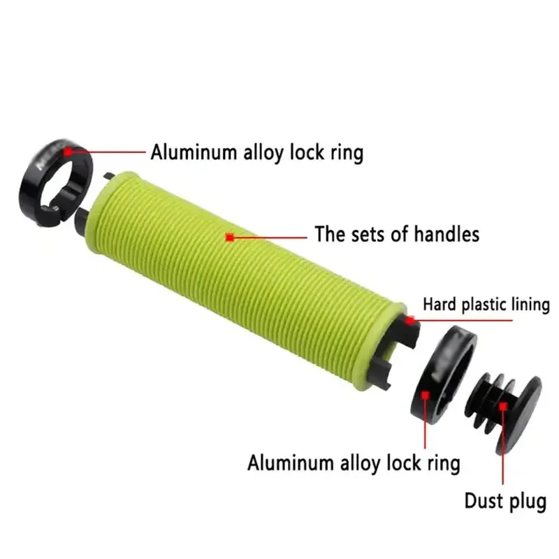 Bike Grips Handlebar Lock-on Anti-Slip Grips Shock-Proof Durable Rubber Bicycle Lock Aluminum Alloy