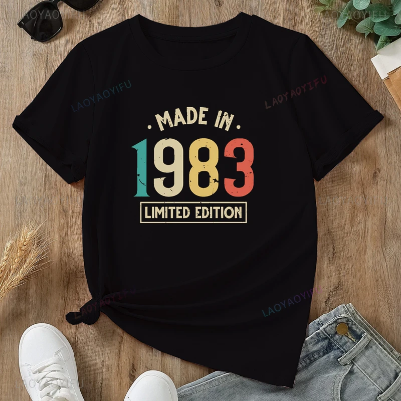 An Incredible Time in The 80's, 1983 Limited Edition Classic Vintage Shirt Fun Fashion Casual Women's Cotton T-shirt