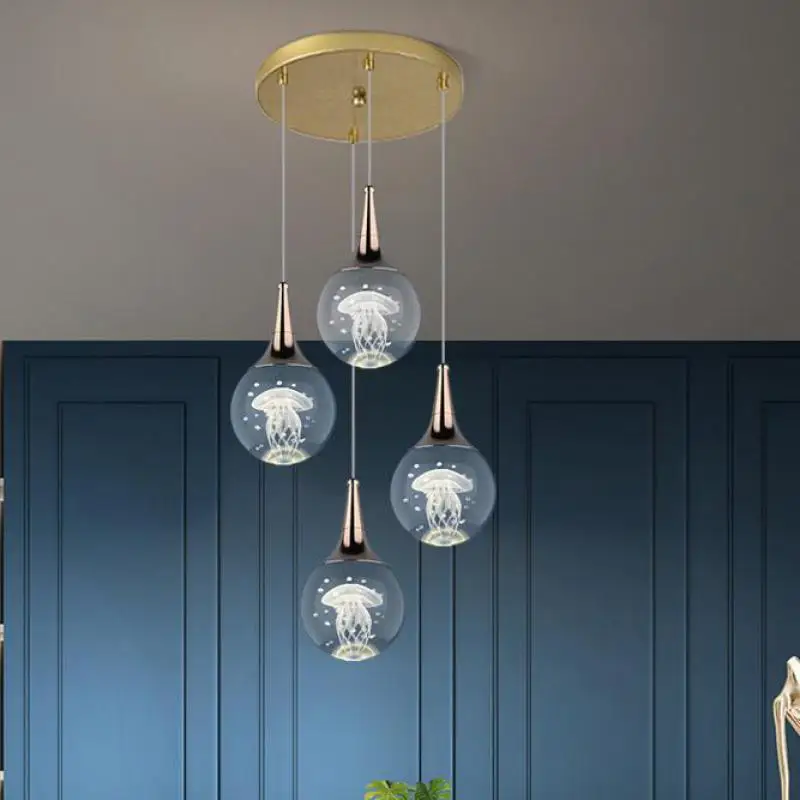 

Bar Restaurant decor Crystal ball led Chandelier lighting lamparas Modern Long Dining Guest room Home pendant hanging Lamp home