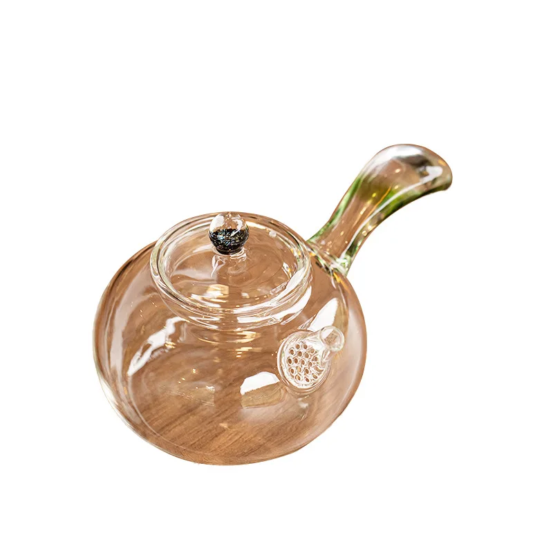High Borosilicate Glass Teapot Thickened High Temperature Resistance Side-handle Pot Small Household Anti-scald Green Tea Teapot