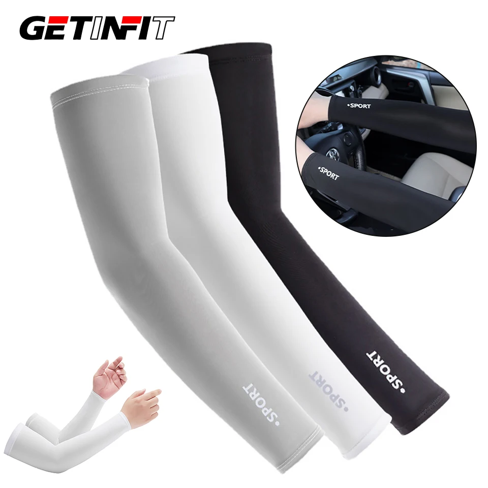 GETINFIT Summer Sun Protection Sleeves Moisture-absorbing Quick-drying Thin Ice Sleeve Sun Protection Outdoor Cycling Fishing