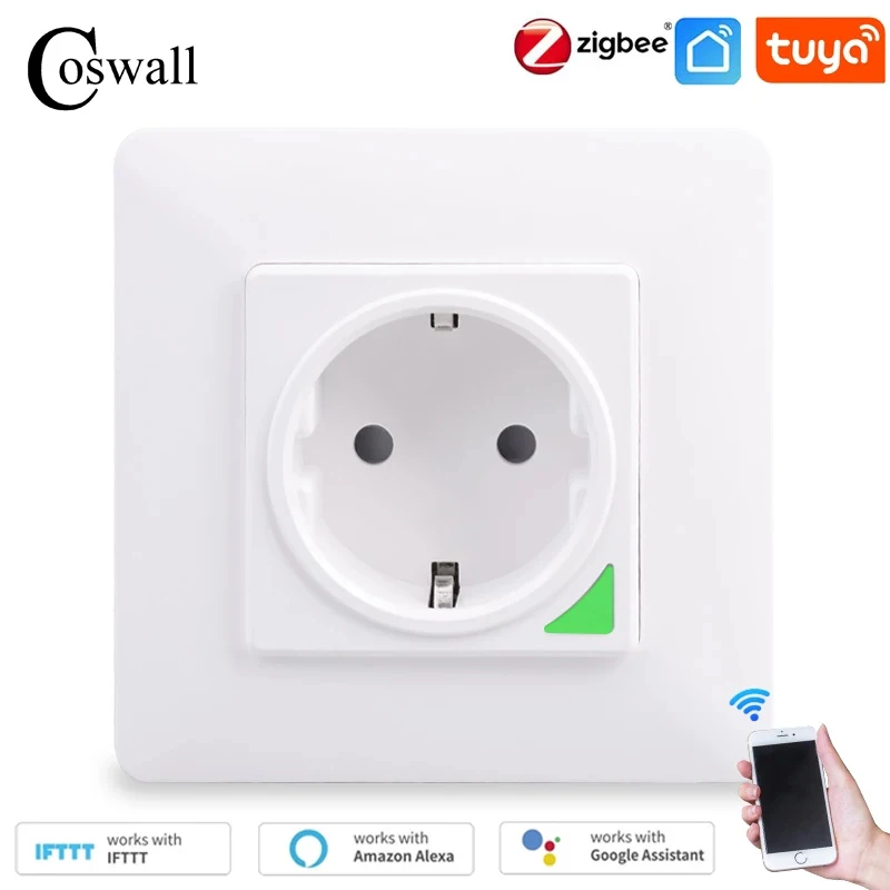 Zigbee 3.0 Zigbee2mqtt Tuya Wall Single Double Triple EU / French Socket Timer Switch Programmable Work With Alexa Google Home