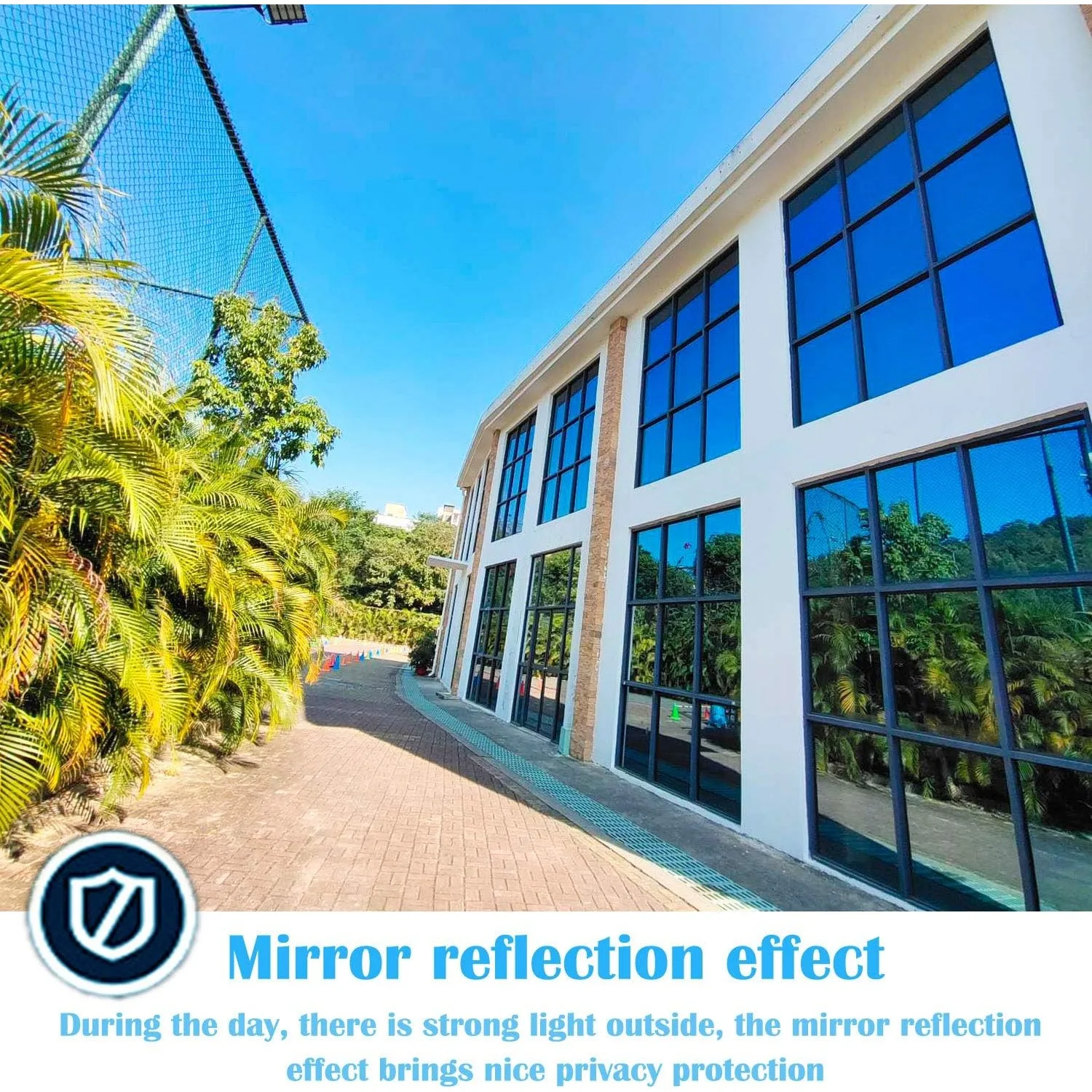 One Way Mirror Privacy Window Film,New Silver Heat Control Anti-Explosion Film, 99% UV Block Glare Window Film for Home Bedroom