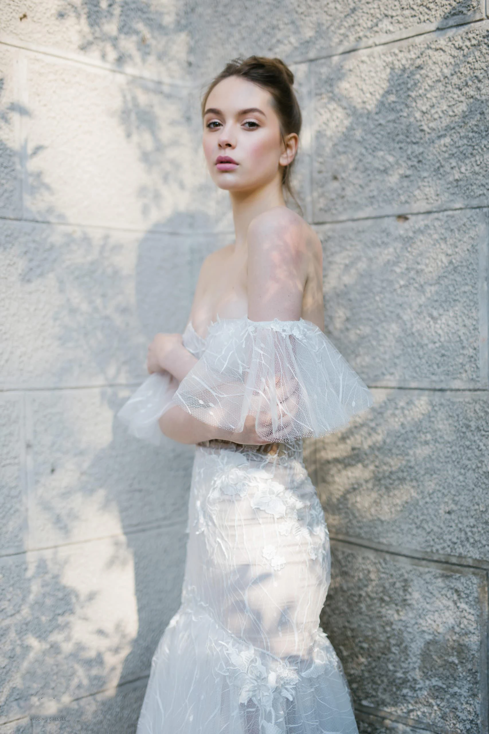 فستان زفاف حورية البحر الرعوية بدون ظهر فساتين زفاف على شكل قلب بدون أكتاف ذيل فرشاة رداء De Mariée مقاس مخصص #3