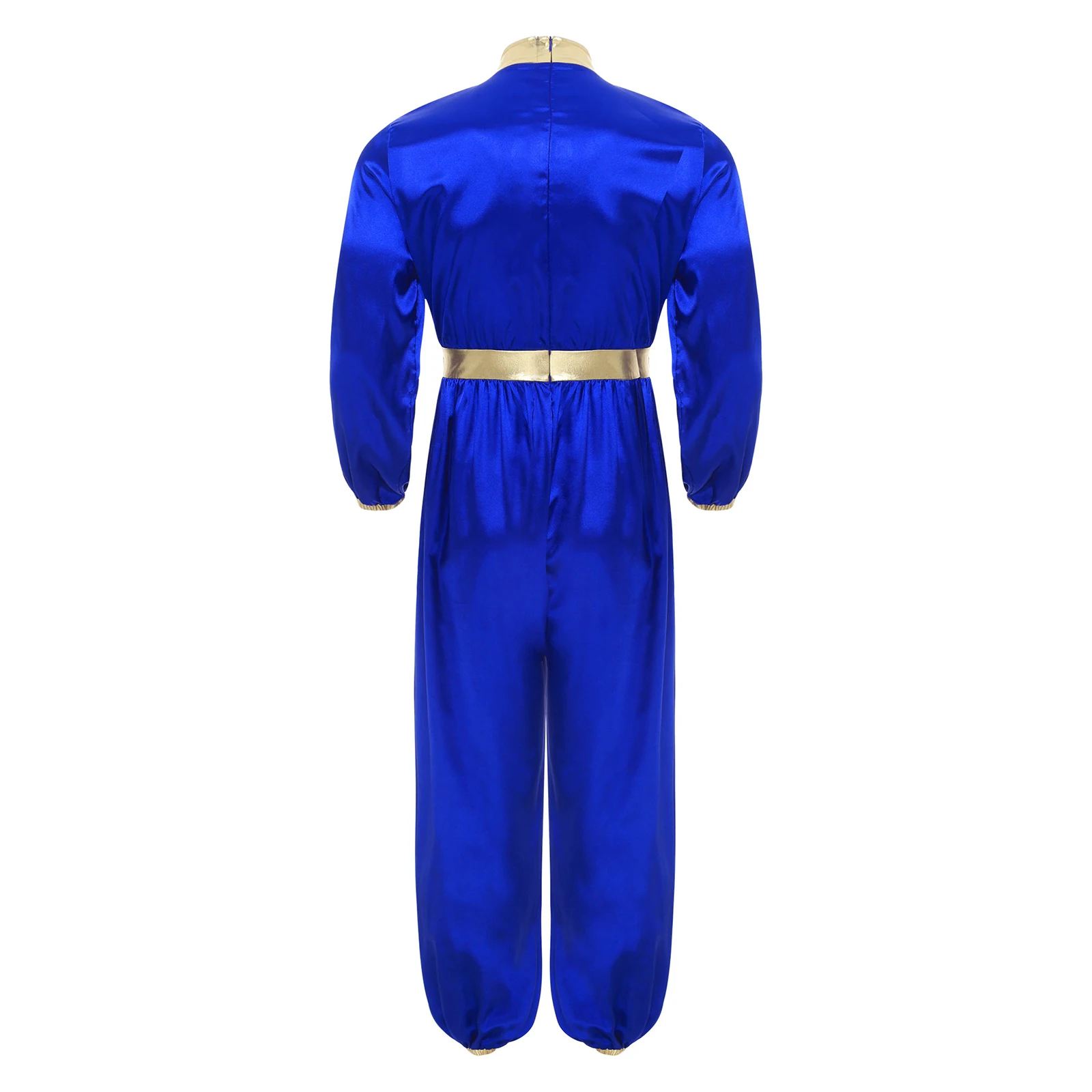 Erwachsene Herren Arabischer Prinz Rollenspiel Kostüm Gold Metallic Robe mit Reißverschluss hinten für Halloween Cosplay Mottopartys