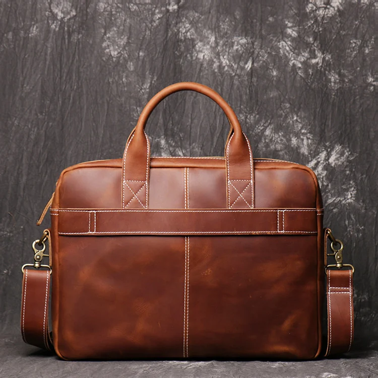 Imagem -03 - Bolsa de Laptop de Couro Genuíno para Homens Maleta de Luxo Bolsa de Ombro de Couro Real Mala de Viagem Masculina 156