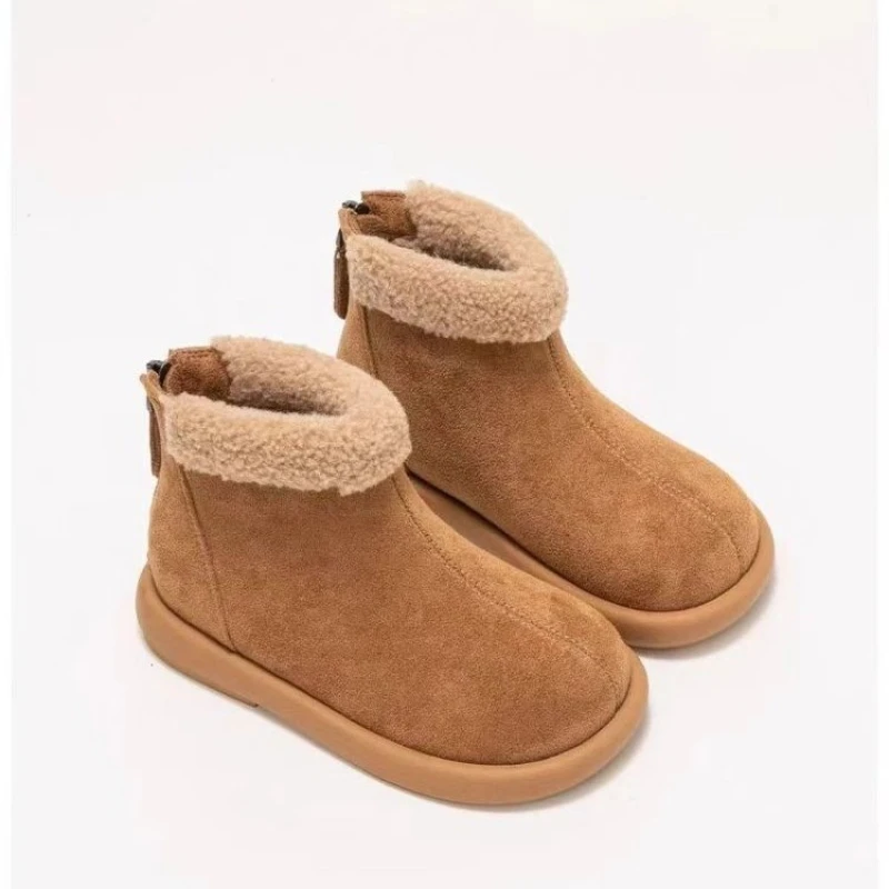 

2025 Children Casual Cotton Short Boots for Girls Winter New Fashion Korean Style Soft Bottom Non-slip Versatile Princess Shoes