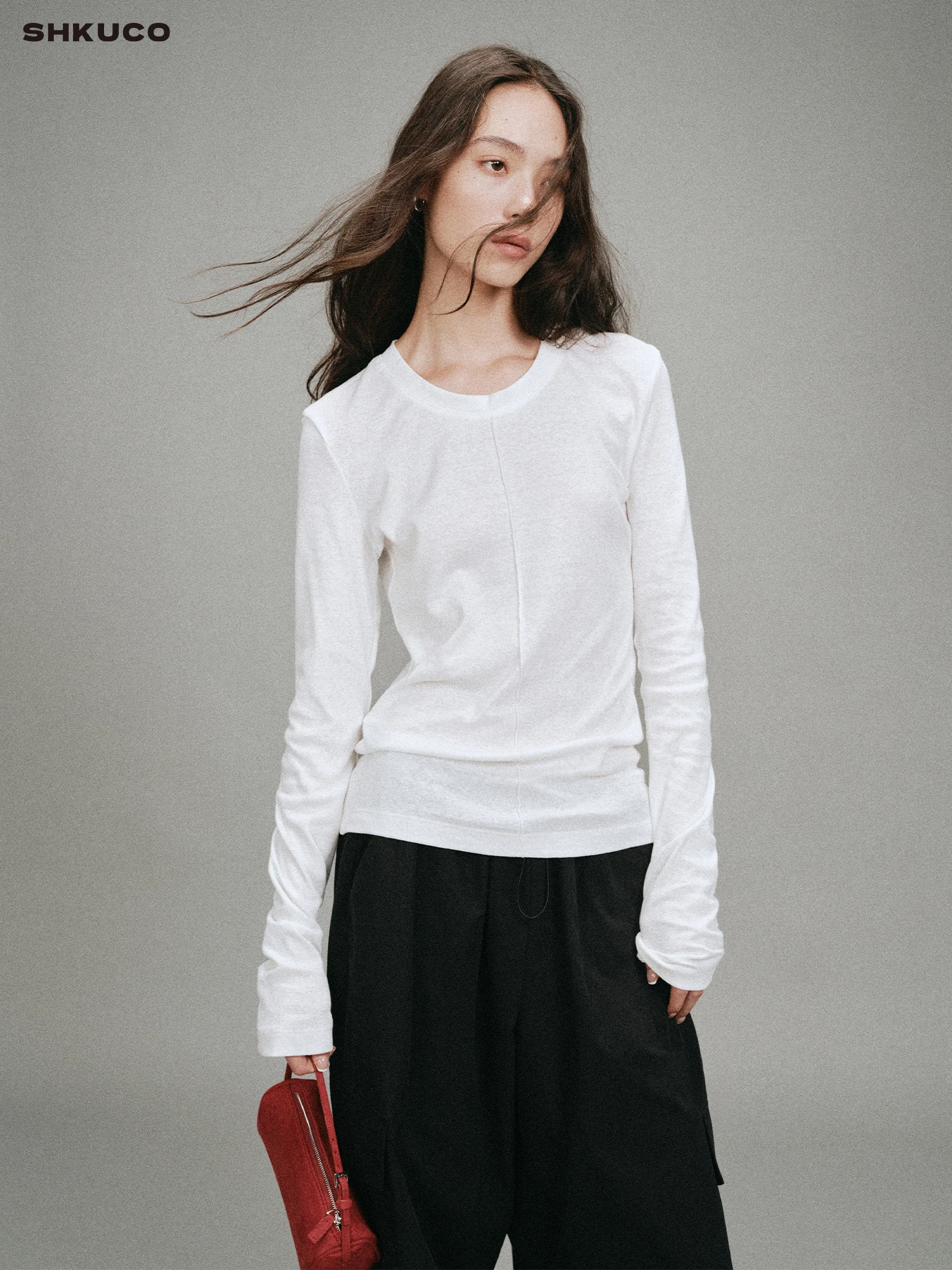 

KUCO Мягкое и удобное хлопковое классическое базовое нижнее белье со снежинками и высоким поворотом Long Sve, трикотажное нижнее белье, футболка с базовым слоем