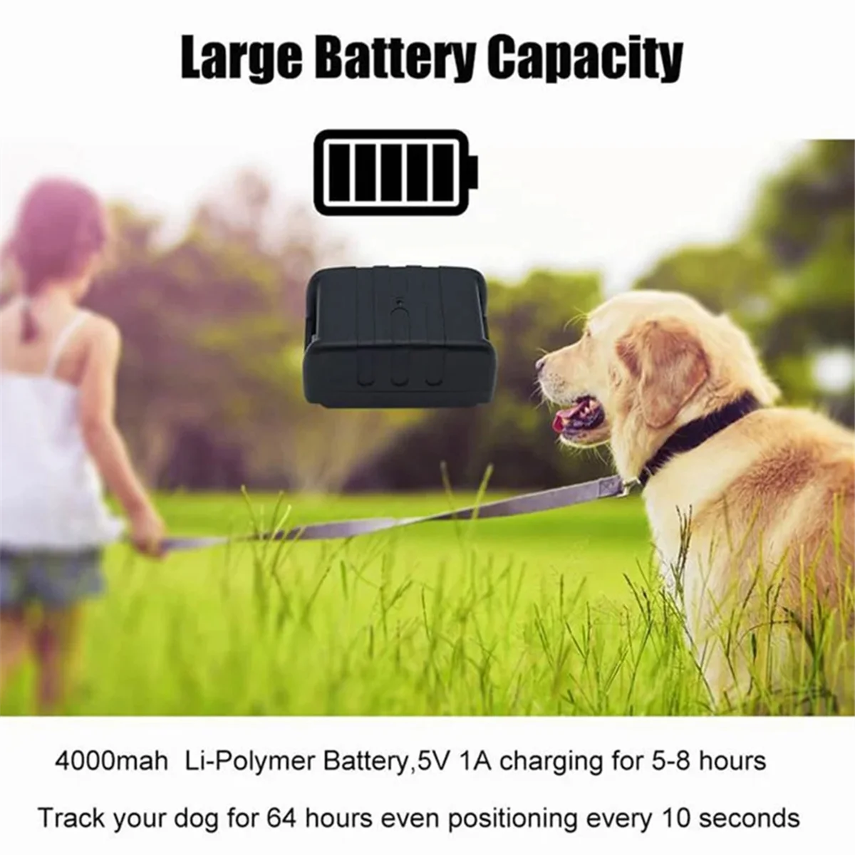Pet Tracker Gps Collar for Dogs Gps Tracking Animal Real Time Tracking IP67 Waterproof Hound Locator for Medium Big Dogs