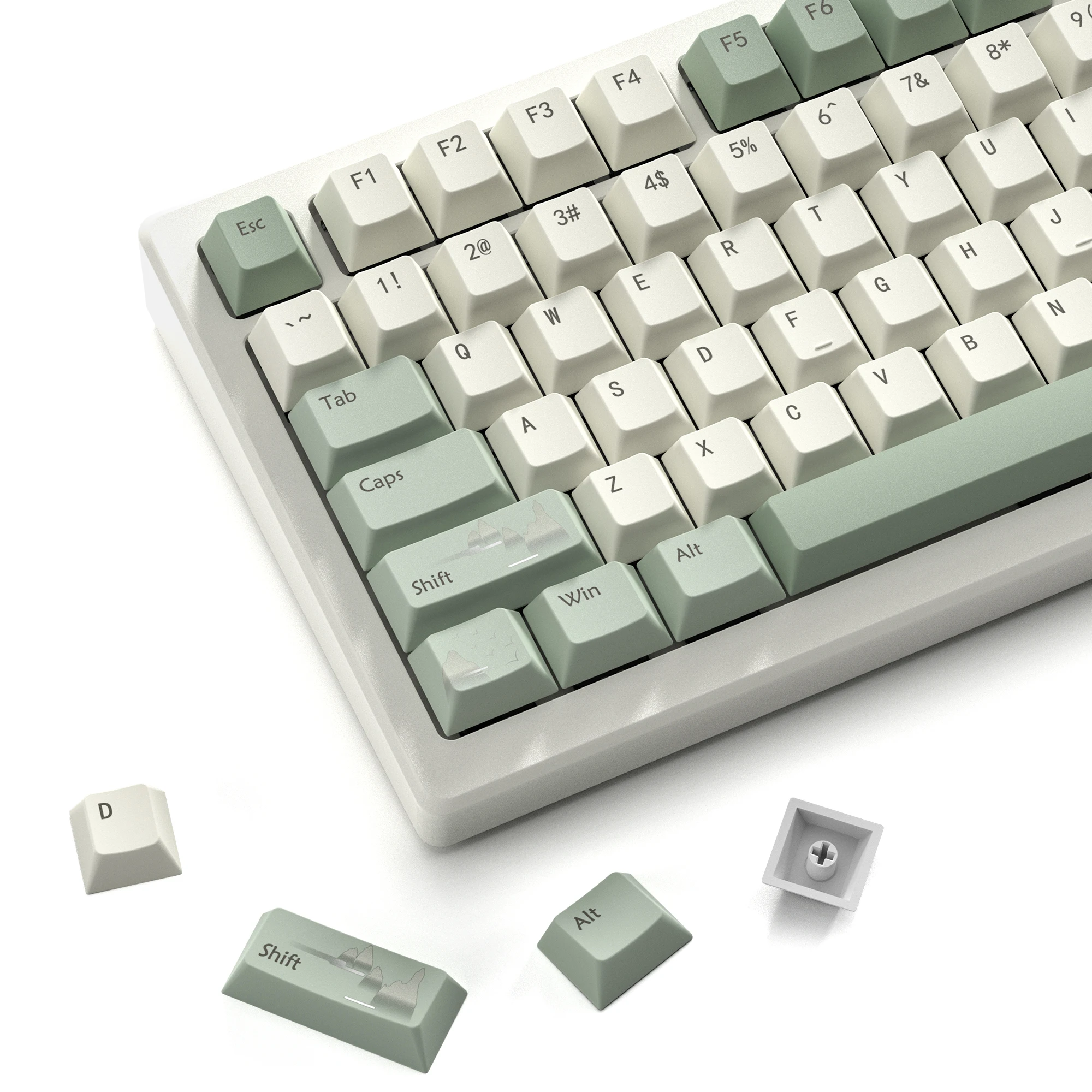 teclas primavera cha tema cereja perfil keycap pbt keycap corante sub cereja mx interruptores para 61 84 104 gamer teclado mecanico 130 01