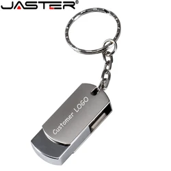JASTER Portable Metal USB Flash Drive 64GB Mini Pendrive 32GB Silver Memory 16GB Free Key Chain Pen Drive Stick 8GB U Disk 4GB