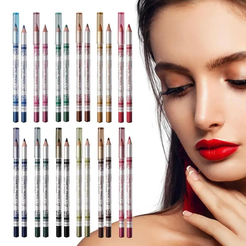 12 Kleuren Lipliner Potlood Lip Make-Up Lippenstift Potloden Waterdichte Lipliner Lady Charmante Lip Liner Cosmetica Maquiagem