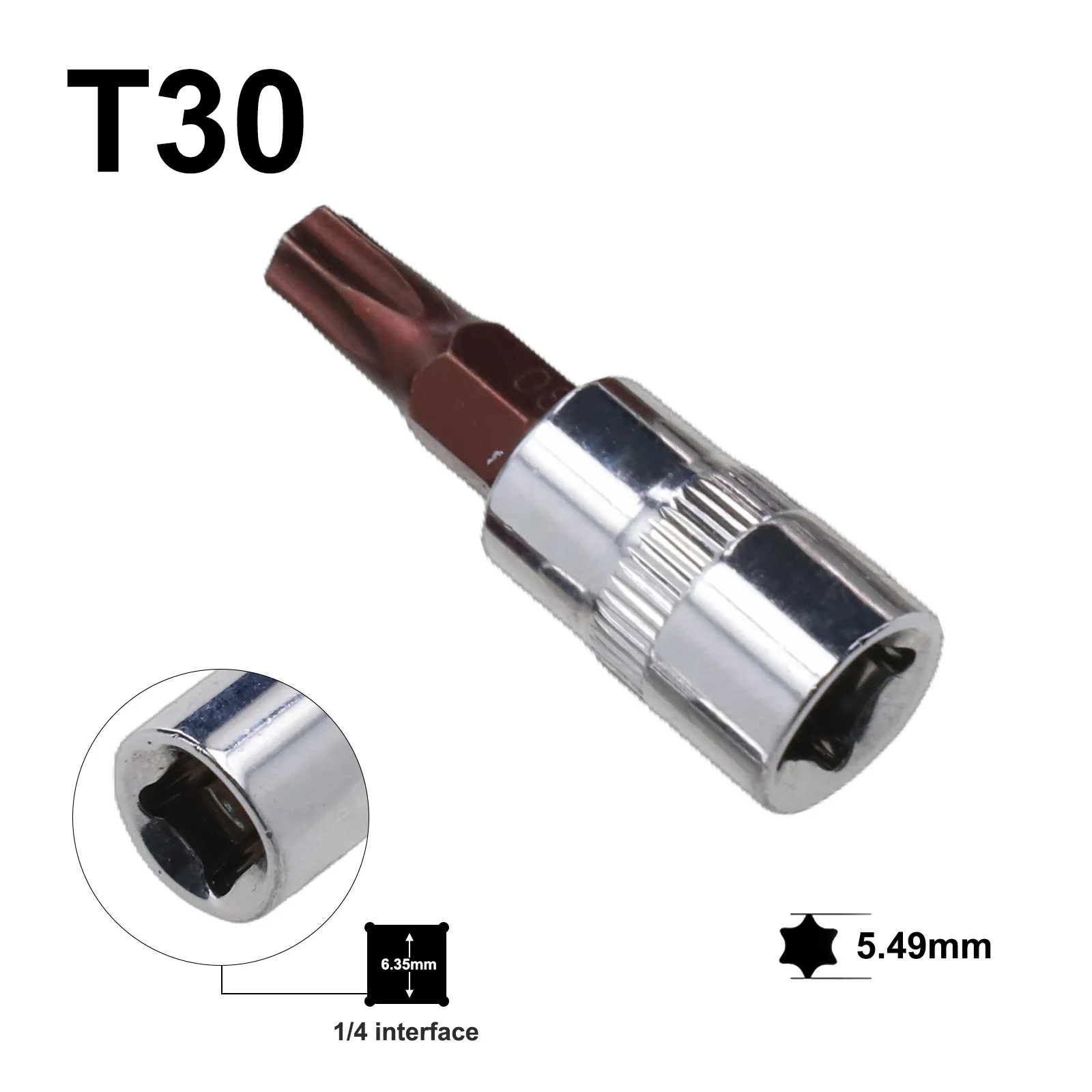 5pcs Torx Screwdriver Bits 1/4 Inch Drive Socket Head Tools T15 T20 T25 T30 T40 For Torque Spanner Magnetic Nut Hand Tools