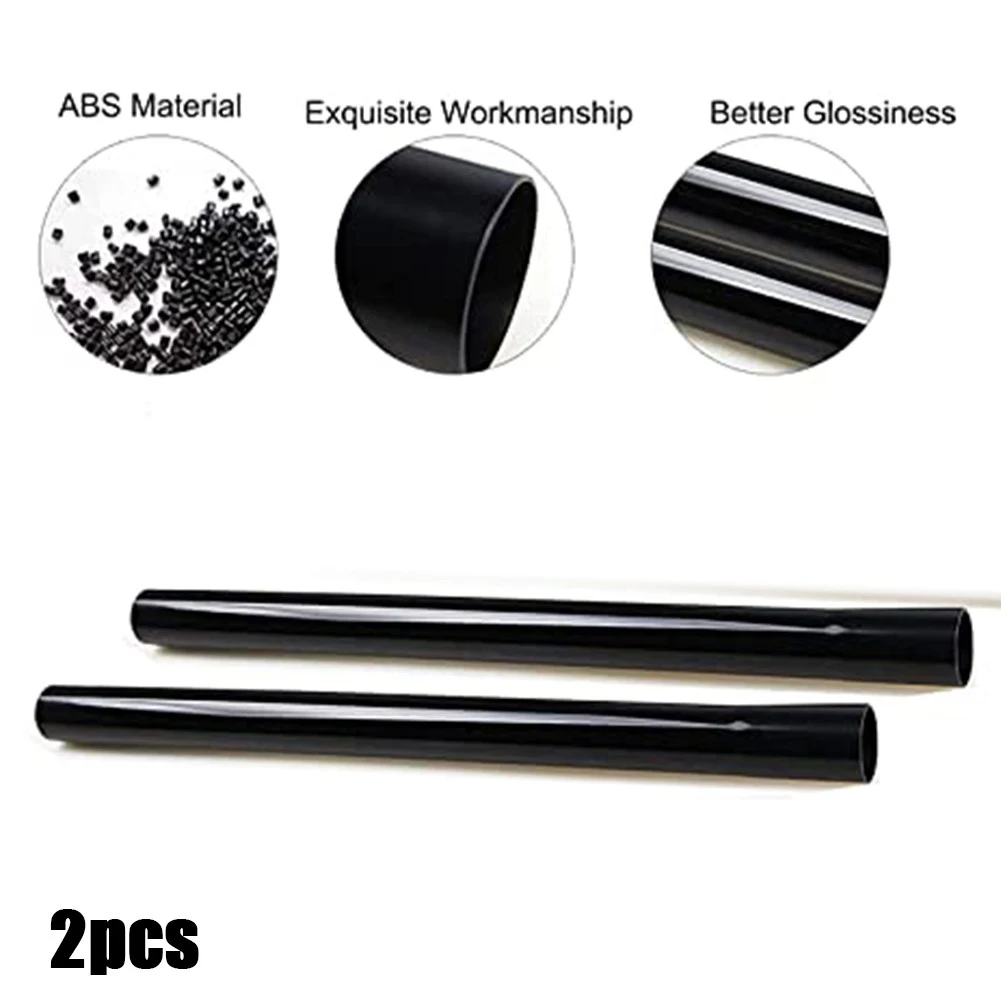 2pcs Vacuum Cleaner 35mm Diameter Extension Tube Suction Tube Plastic Black Wet Dry Vacuum Cleaner Extension Rod