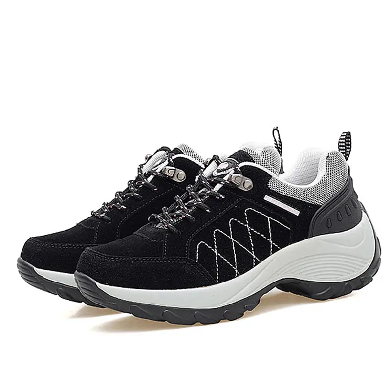 Women\'s Sports Shoes 2023 Fall Thick Cushion Heightening Casual Running Shoes Non-Slip Comfortable Hiking Shoes for Women