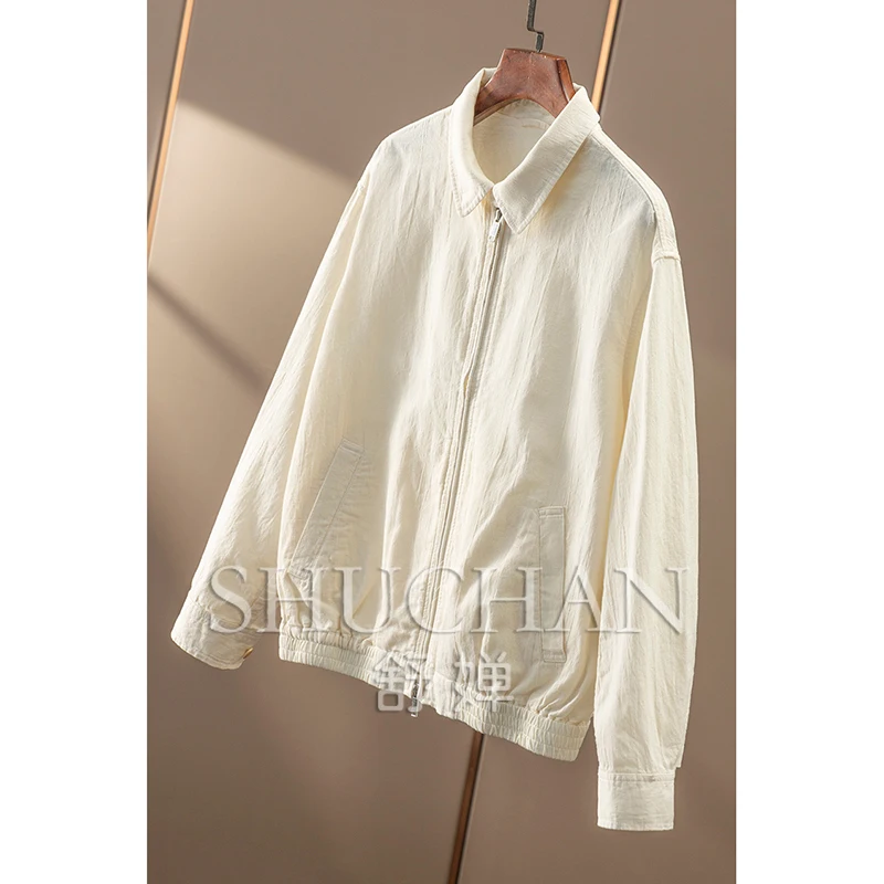 Early Autumn, Casual and Free, High-quality Linen + Cotton Lapel Jacket for Women 81C4 Casacos Femininos Inverno 2025