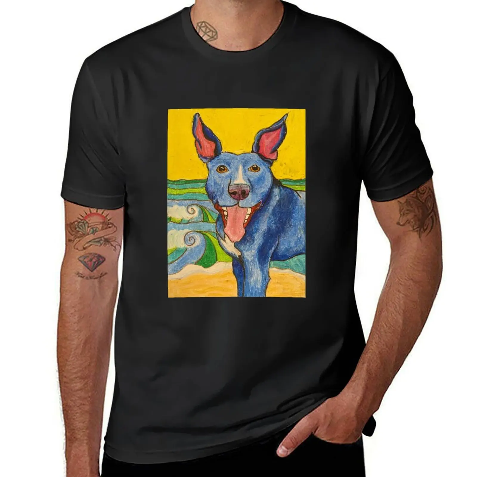 Kelpie Pop Art T-Shirt oversizeds korean fashion Aesthetic clothing hippie clothes Men's t-shirts