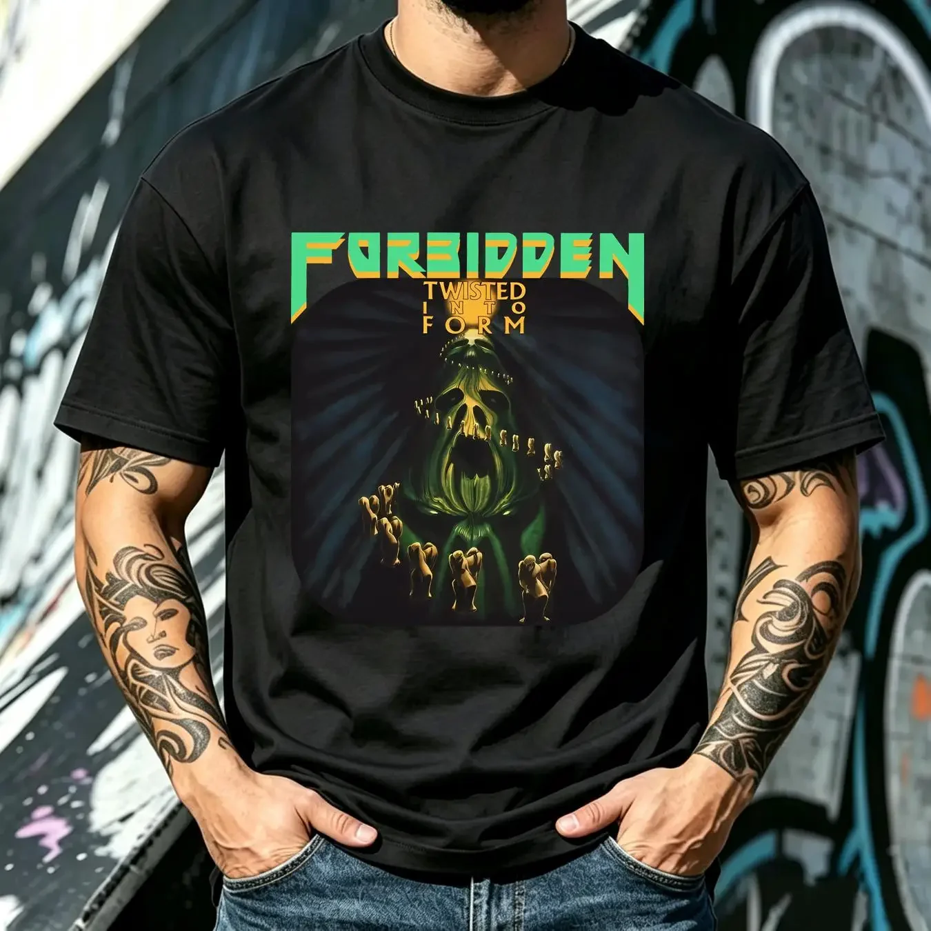 washed T Shirt FORBIDDEN TWISTED INTO FORM THRASH BAND Cotton Reprint BC148 vintage Washed graphic Breathable designer clothes