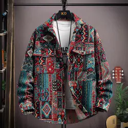 Men Fashion Shirts loose coat 2025 Men's Casual Warm Shirts Autumn Winter Long Sleeve Luxury Shirt 3D Pattern Print Shirt