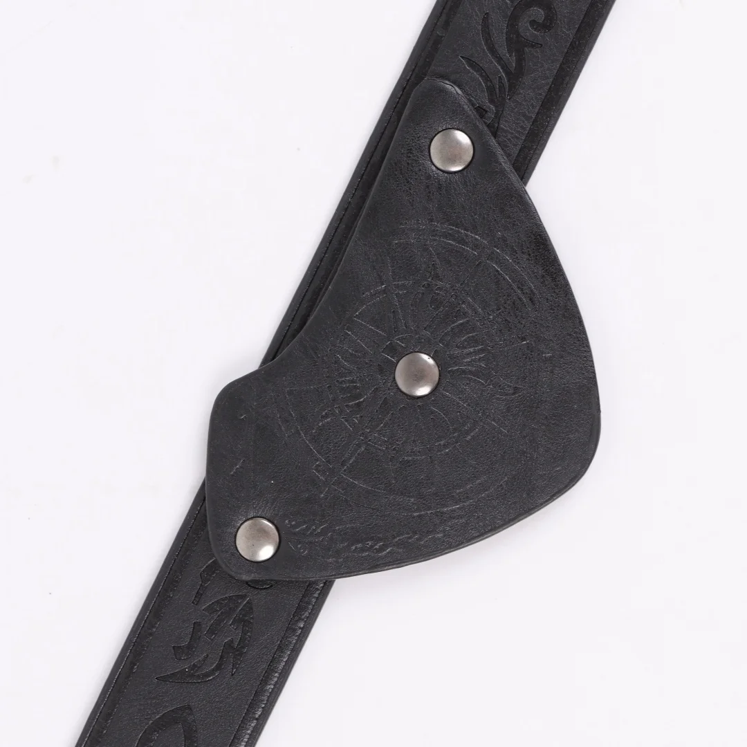 Mittelalterliche geprägte Piraten-Augenklappe, Vintage-Augenmaske aus Kunstleder, Wikinger-Zubehör, Renaissance-Augenabdeckung, Cosplay – Detail 9