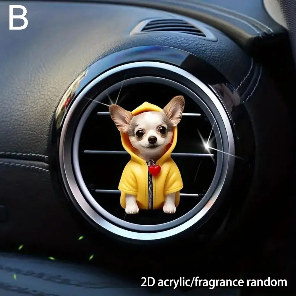 Ventilation Clip Universal Simple Installation Portable Fun Cartoon Cats Dogs Air Vent Clips Acrylic Car Interior Decoration