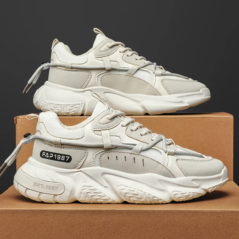 2026 Winter New Men's Shoes Trendy Sport Running Casual Versatile Breathable Height-Increasing Dad Ins Trendy Sneakers