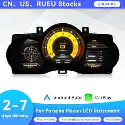 12.3 inches Screen For Porsche Cayenne Macan 2012-2018 Car LCD Digital Cluster Virtual Cockpit Speedometer Dash Instrument Panel