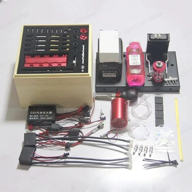 Full Functional Water-Cooled Nitro Engine Model, 4-Cylinder Design for DIY Assembly & Collection