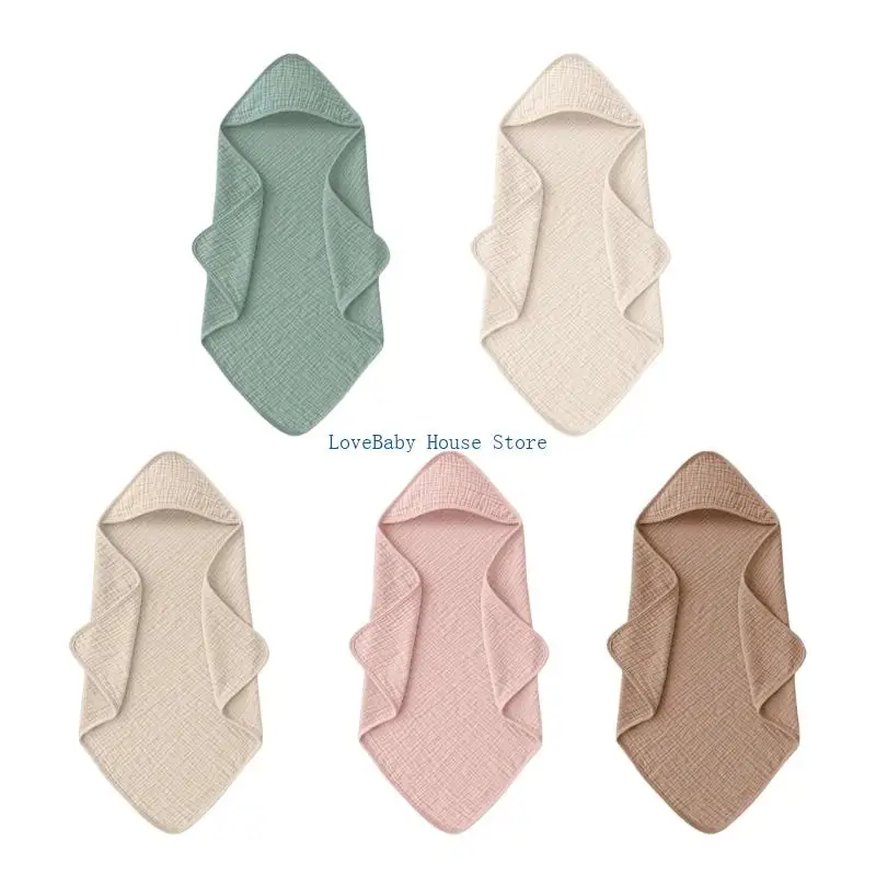

BX0D Comfortable Newborns Wrap Blanket Absorbent & Breathable Bath Towel Solid Color