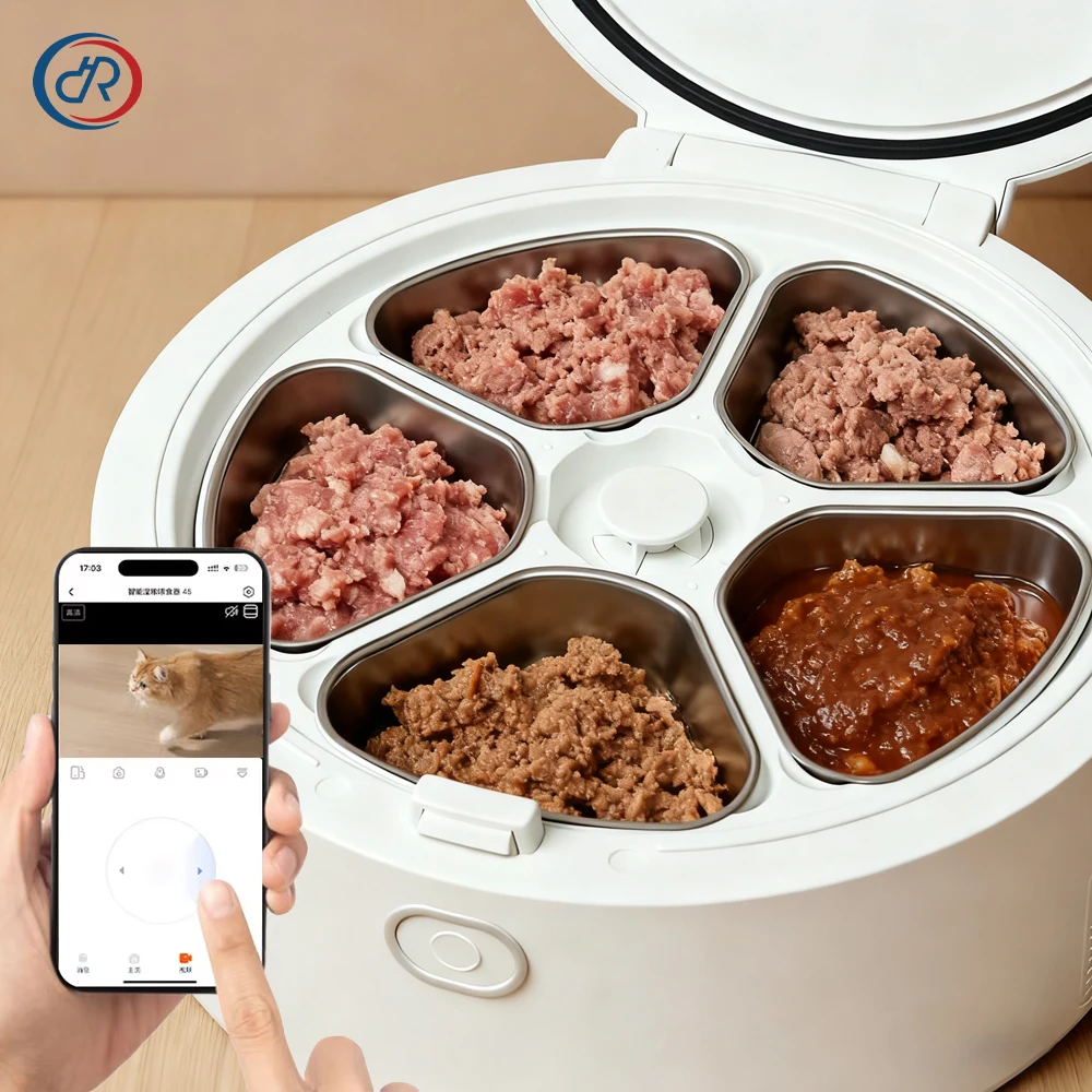 

2026 Refrigerated Automatic Cat Wet Food Feeder Stainless Steel Bowl Smart Cat Feeder Semiconductor Cooling & Heating Functions